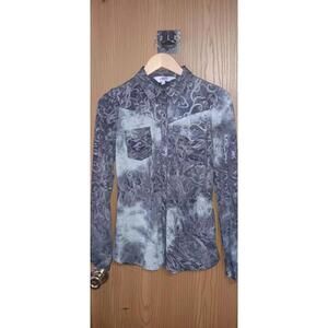 Roper Women's Western Snap Button-Up Shirt Size Small Purplish Grey Long Sleeve